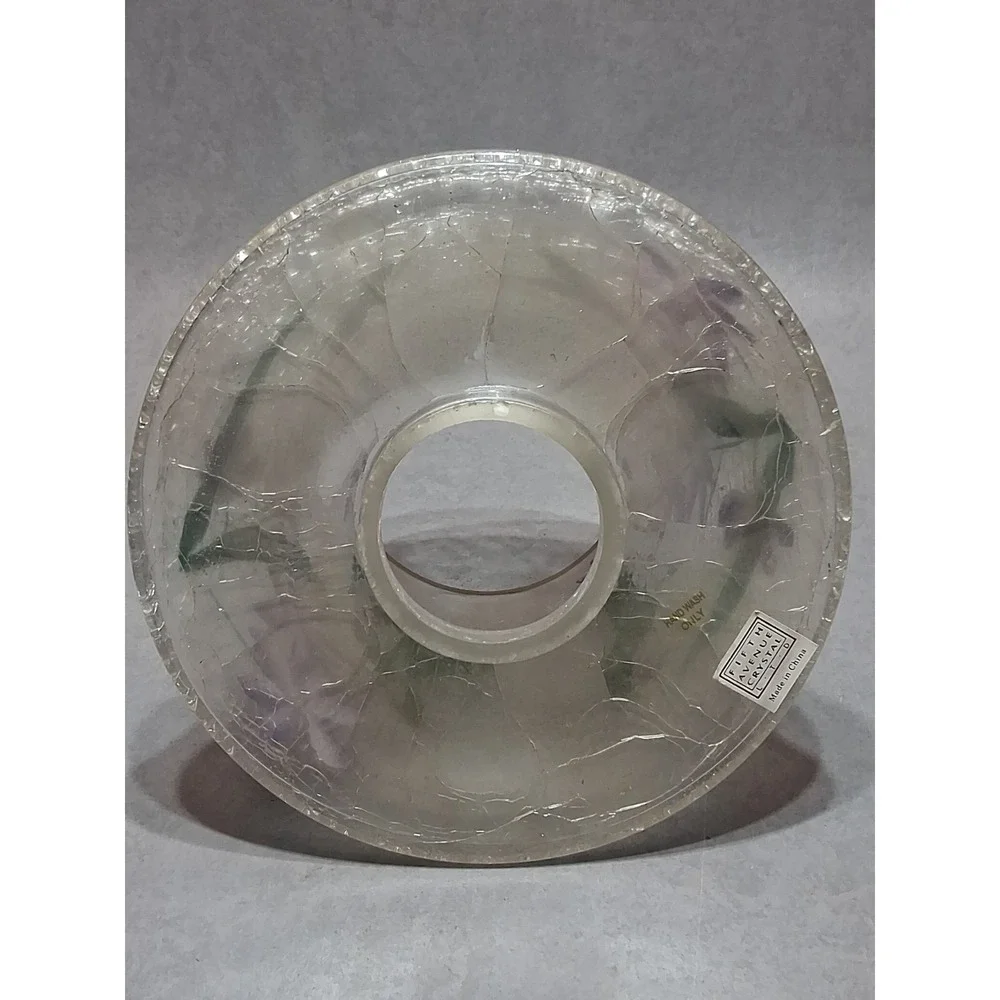 Vintage Fifth Avenue Crystal 2Pc Crackled Tealight Candle Holder Hummingbird🪻🪻